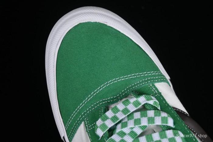 Vans Classics Knu Skool White Green Chunky Tongue Retro Sneakers - VN0009QCV0N