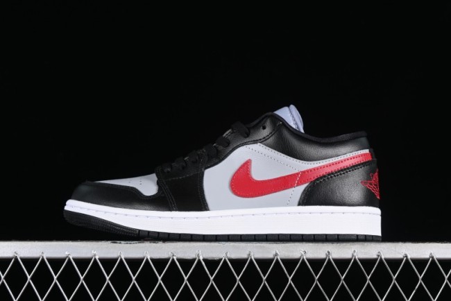 Nike Air Jordan 1 Low AJ1 Black Grey Red Hook Low-Top Culture Basketball Shoes - DC0774-062