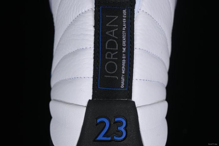 Nike Air Jordan 12 Retro Basketball Shoes in White Black Blue - CT8013-140