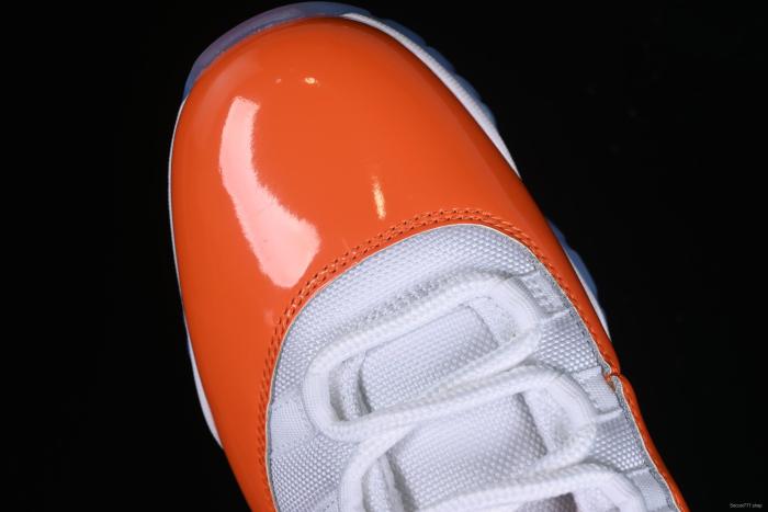 Nike Air Jordan 11 Retro Basketball Shoes with White Orange Design - 378037-002