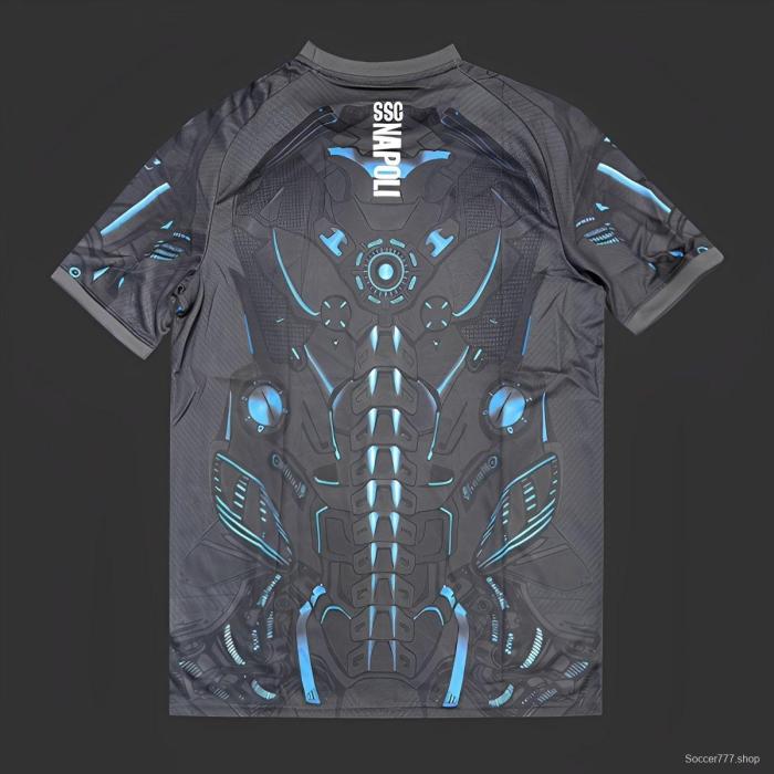 25/26 Napoli EA7 Gray with Robotic Armor Pattern Jersey