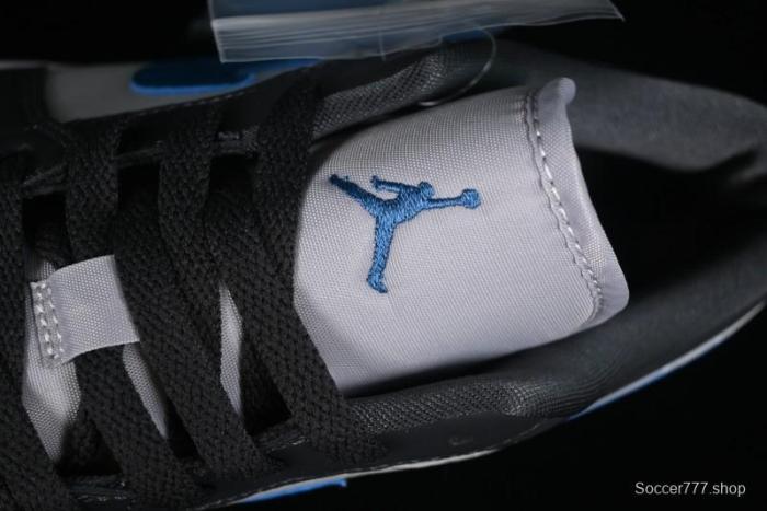 Nike Air Jordan 1 Low AJ1 Black Grey Blue Swoosh Low-Top Lifestyle Basketball Shoes - DC0774-040