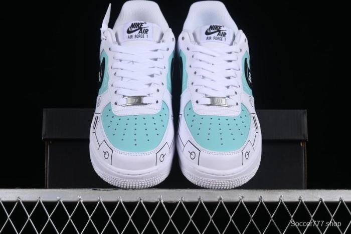 Nike Air Force 1 '07 Low PS5 Gaming Theme Ice Green Casual Sneakers - CW2288-114