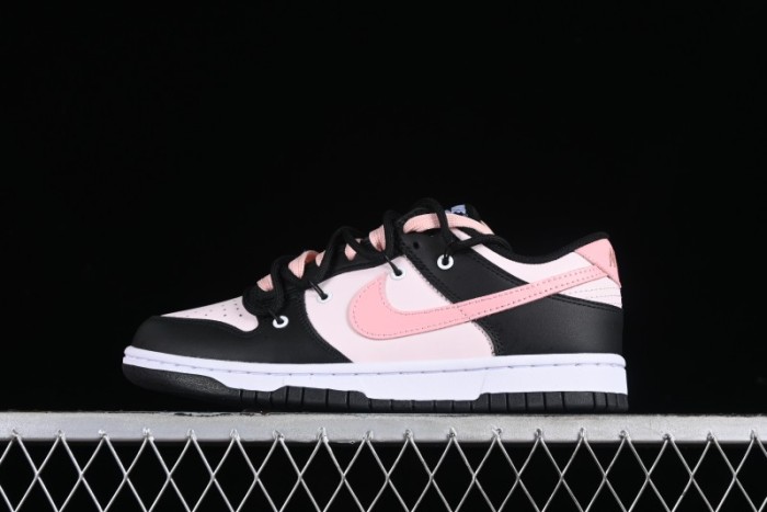 Nike Dunk Low Custom Deconstructed Strap Casual Sneakers in Black Pink - CW1590-100
