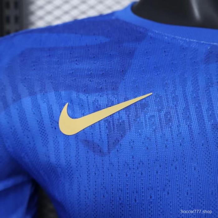 Player Version 25/26 Barcelona Travis Scott Blue with Red Half Split Jersey