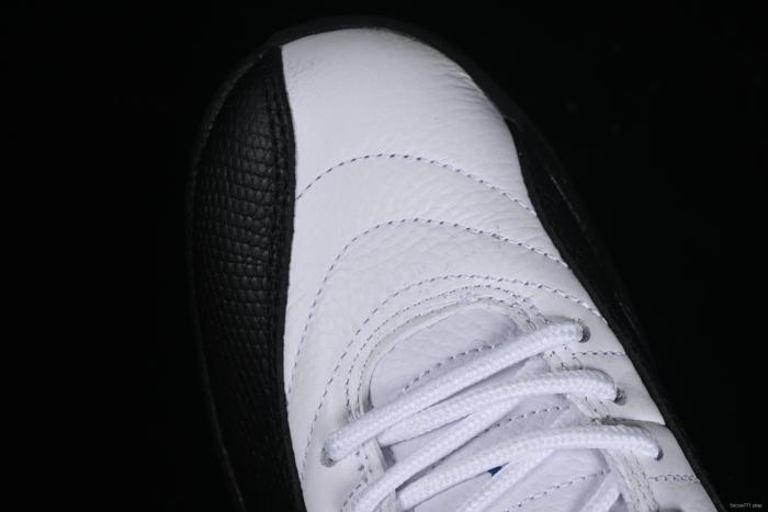 Nike Air Jordan 12 Retro Basketball Shoes in White Black Blue - CT8013-140