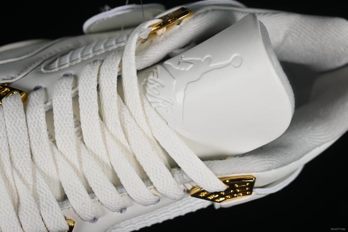 Nike Air Jordan 4 Retro Sneakers with Metallic Gold Accents - AQ9129-170