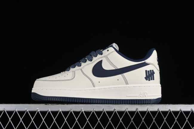 Nike Undefeated Air Force 1'07 Low Casual Sneakers in Deep Blue with Custom Leather and Reflective Details - UN2395-522