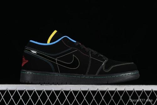 Nike Air Jordan 1 Low AJ1 Black Green Low Top Lifestyle Basketball Shoes - 338145-003