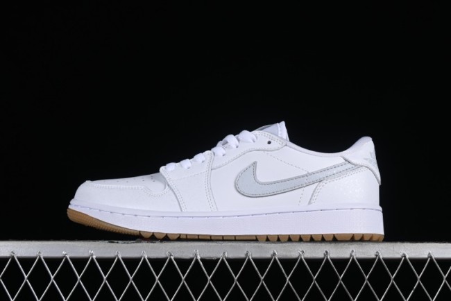 Nike Air Jordan 1 Low Golf Shoes White with Gum Sole - DD9315-111