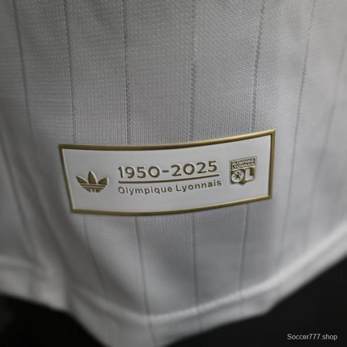 Player Version 25/26 Olympique Lyonnais Lyon White 50Th Anniversary Jersey