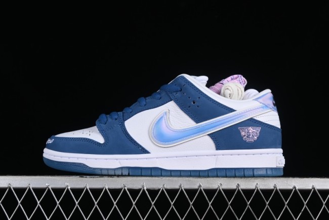Nike Born x Raised x Nike SB Dunk Low Premium Skate Shoes with Special Foam Swoosh and Snowflake Perforations - FN7819-400
