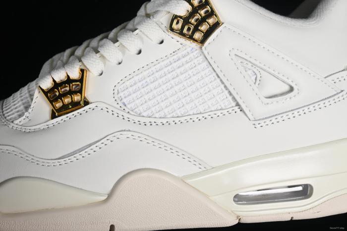 Nike Air Jordan 4 Retro Sneakers with Metallic Gold Accents - AQ9129-170