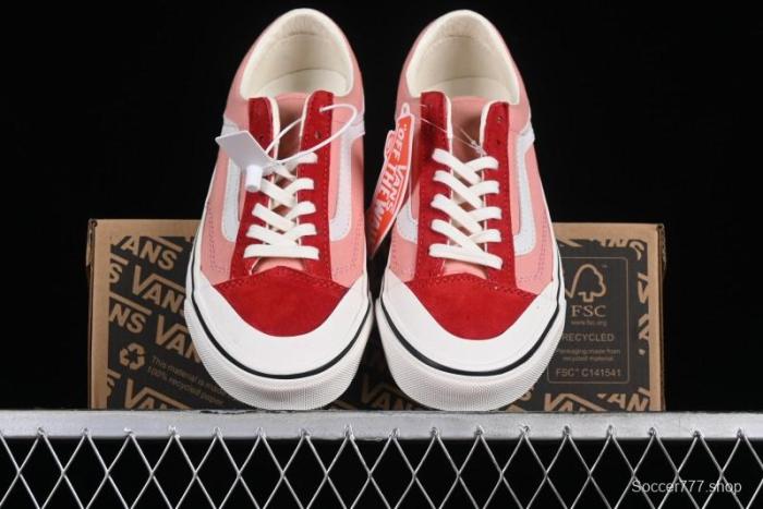 Vans Old Skool Reissue 136 High-End Pink Canvas Vulcanized Shoes with Detachable Lightweight Anti-Fatigue Insole - VN000MT6DWB