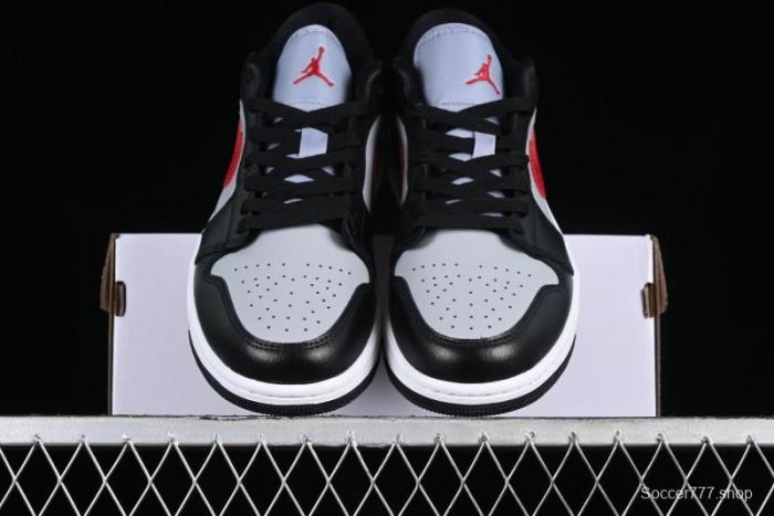 Nike Air Jordan 1 Low AJ1 Black Grey Red Hook Low-Top Culture Basketball Shoes - DC0774-062