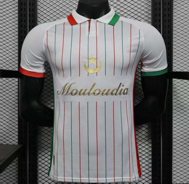 Player Version 2025 Palestina White with Red and Green Pinstripe Jersey