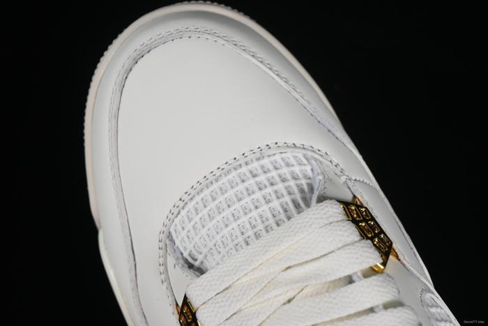 Nike Air Jordan 4 Retro Sneakers with Metallic Gold Accents - AQ9129-170