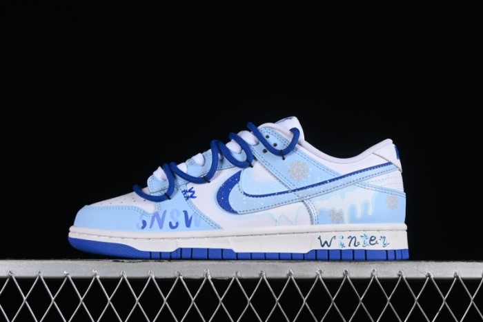 Nike Dunk Low Winter is Here Minimalist White Blue SB Lace-Up Low-Top Casual Skate Shoes - DV0831-104