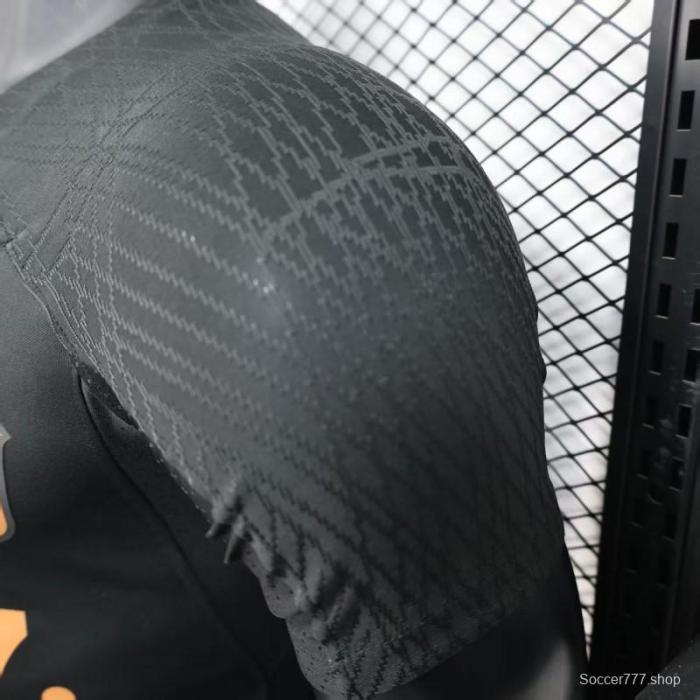 Player Version 25/26 Al-Ahli Black Champion Jersey With Golden Sponsor