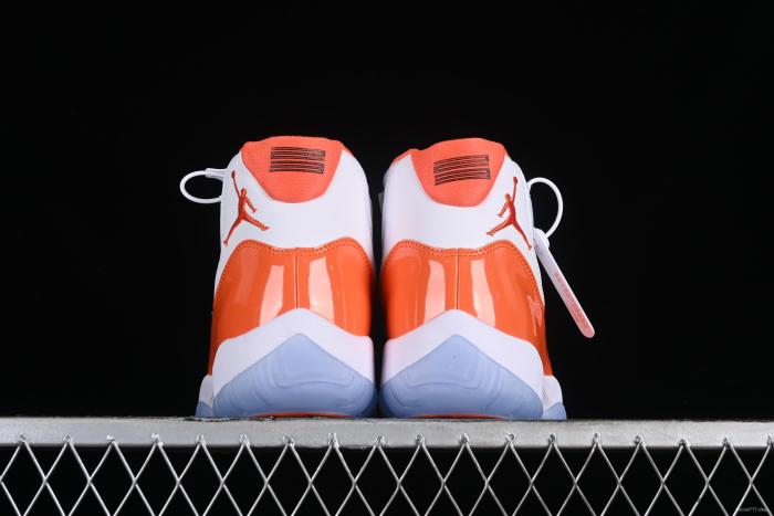 Nike Air Jordan 11 Retro Basketball Shoes with White Orange Design - 378037-002