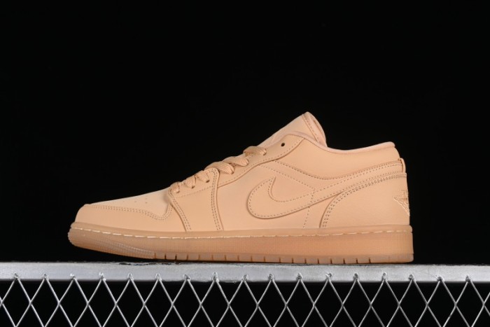 Nike Air Jordan 1 Low AJ1 Lifestyle Basketball Shoes in Warm Yellow with Gum Sole - FZ3972-294