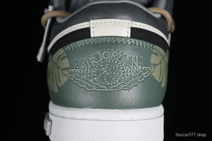 Nike Air Jordan 1 Low Customized Panda Mischief Jungle Adventure Casual Sneakers - 553558-040