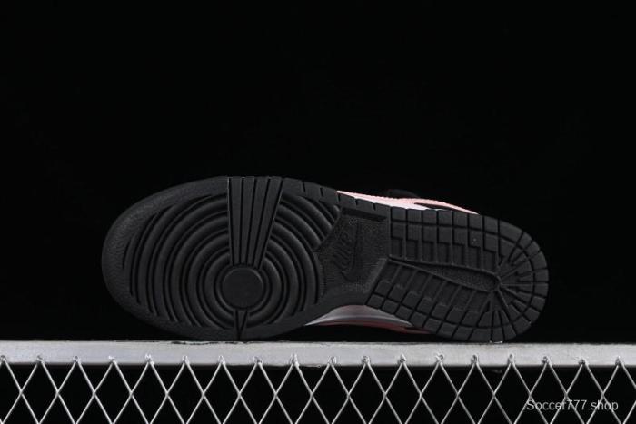 Nike Dunk Low Custom Deconstructed Strap Casual Sneakers in Black Pink - CW1590-100