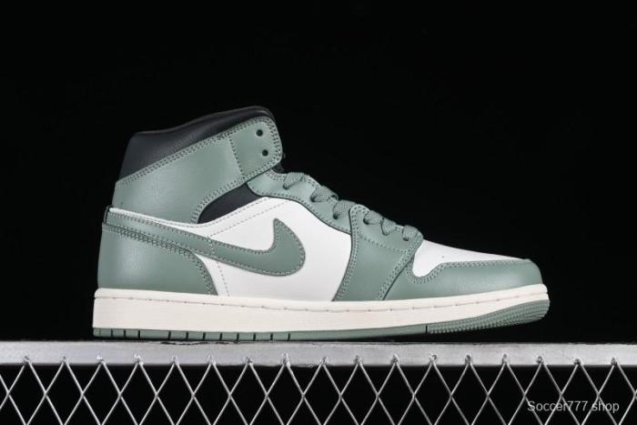 Nike Air Jordan 1 Mid AJ1 Basketball Shoes in Fresh Warm Green - BQ6472-130 1