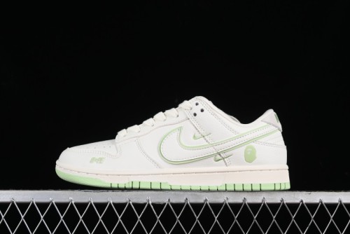 Nike SB Dunk Low Bape Collaboration - Apple Green Anniversary High-End Custom Low-Top Casual Skate Shoes - CF3688-010