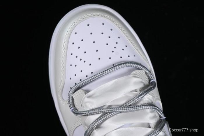 Nike Dunk Low SB Casual Sneakers with Deconstructed Laces and Ribbon Bow Design - DH9765-102 1