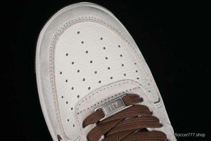 Nike Air Force 1 '07 Low Stussy Collaboration - Coffee Pig Suede Low-Top Casual Sneakers - HD1968-017 1