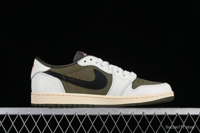 Nike Travis Scott x Air Jordan 1 Low OG AJ1 Reverse Swoosh Sneakers - DM7866-200 1