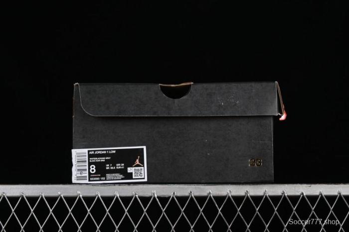 Nike Air Jordan 1 Low AJ1 Black Grey Low-Top Lifestyle Basketball Shoes - 553560-152