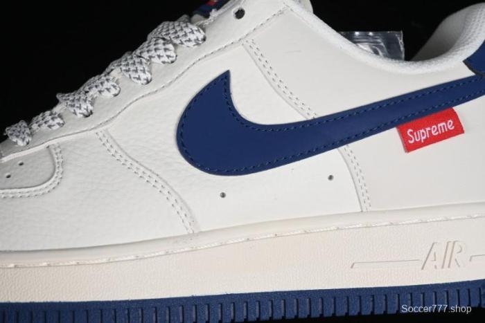 Supreme x Nike Air Force 1 '07 Low Collaboration Dark Blue Casual Sneakers - HD1968-025