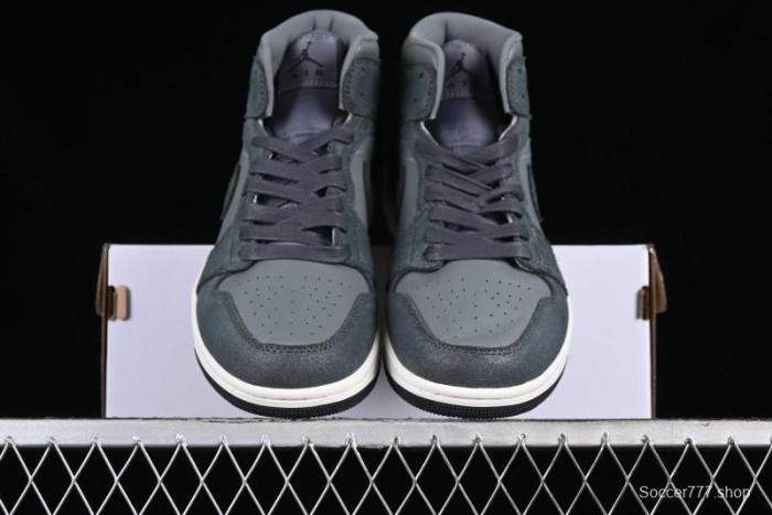 Nike Air Jordan 1 Mid Basketball Shoes in Space Gray - FJ3448-001