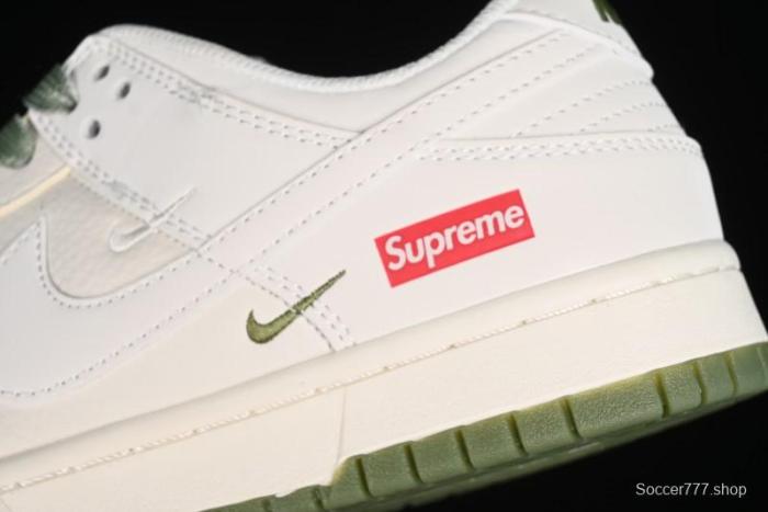 Nike SB Dunk Low Supreme Collaboration - Beige Green Two-Tone Anniversary High-End Custom Low-Top Casual Skate Shoes - BB8675-109