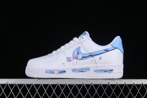 Nike Air Force 1 '07 Low Custom Chinese Style - Spring Cherry Blossom Casual Sneakers - DD8959-100
