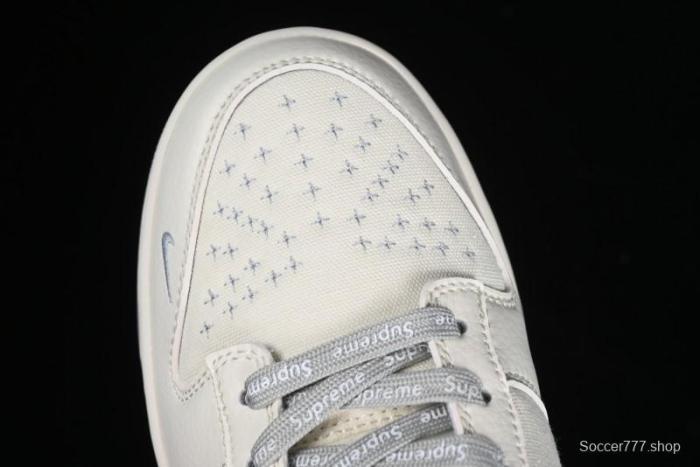 Nike SB Dunk Low Supreme Collaboration - Beige Canvas Anniversary High-End Custom Low-Top Casual Skate Shoes - BB6698-514