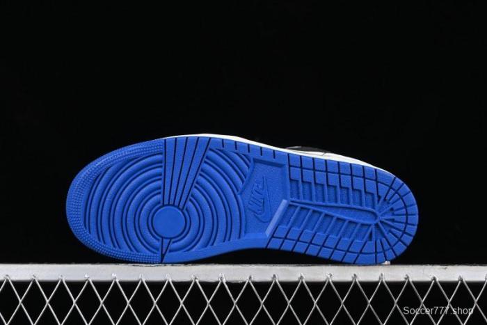 Nike Air Jordan 1 Low  Quai 54  Casual Sneakers in White Black Blue - HQ0764-001