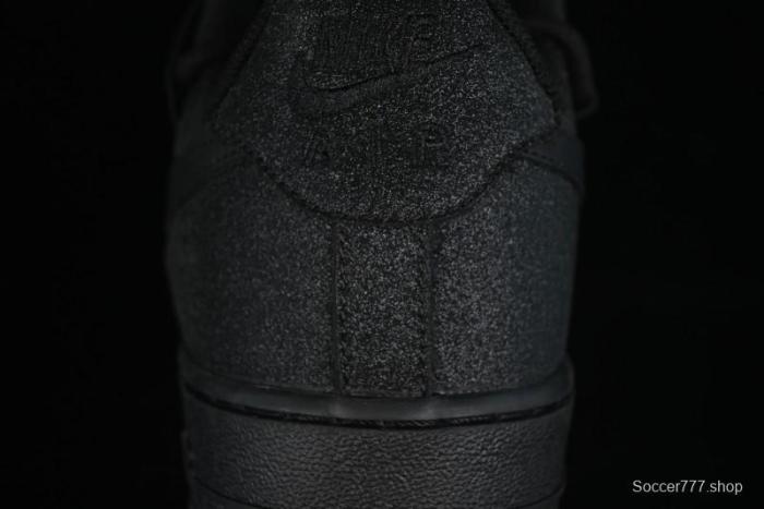 Nike Air Force 1 '07 Low Cleanfit High Street Retro Style All Black Star-Studded Diamond Accents Lace-Up Low-Top Casual Sneakers - ZH0316-030