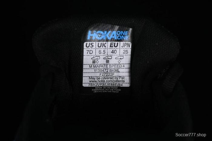 Hoka One One Mafate Speed 4 Low-Cut Professional Trail Running Shoes - 1138472 BKML 1