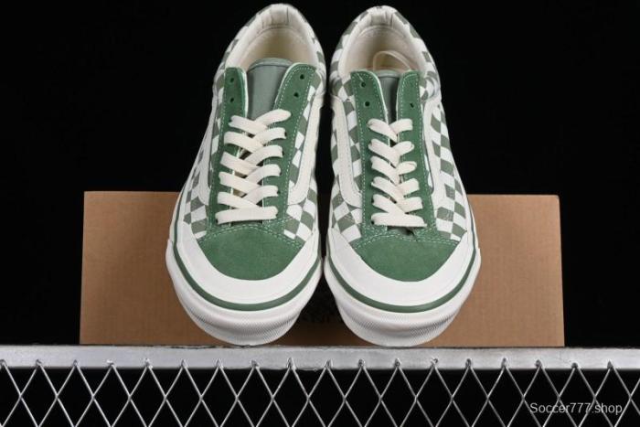 Vans Old Skool Reissue 136 Checkerboard Green Retro Canvas Shoes - VN000MT6V0N 1