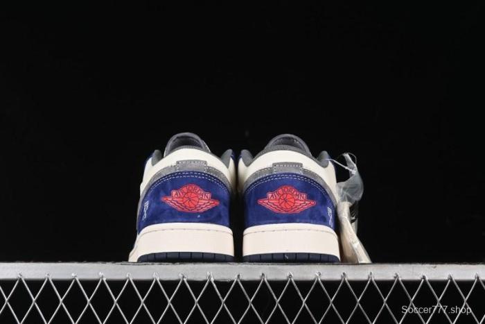Nike Air Jordan 1 Low OFF-WHITE Collaboration - Qilin Blue Retro Basketball Shoes - WG8850-013