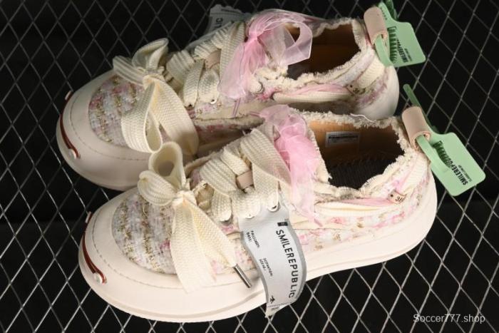 SMILEREPUBLIC SMILE Collection Canvas Sneakers with Thick Sole and Open Toe Design - G.D4 1