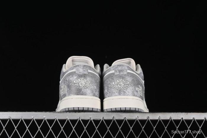 Nike Air Jordan 1 Low AJ1 The North Face Collaboration - Rock Gray High-End Custom Retro Basketball Shoes DC2024-023