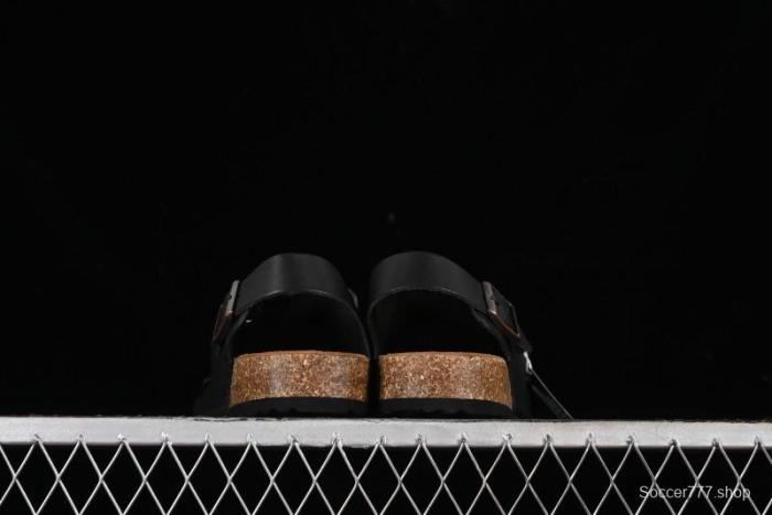 Birkenstock Birkenstock Sandals Series Black Leather with Soft Cushioning Cork Midsole - T.D4 1