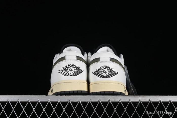 Nike Air Jordan 1 Low AJ1 Custom Black Green Low-Top Culture Casual Sneakers - DC0774-001 1