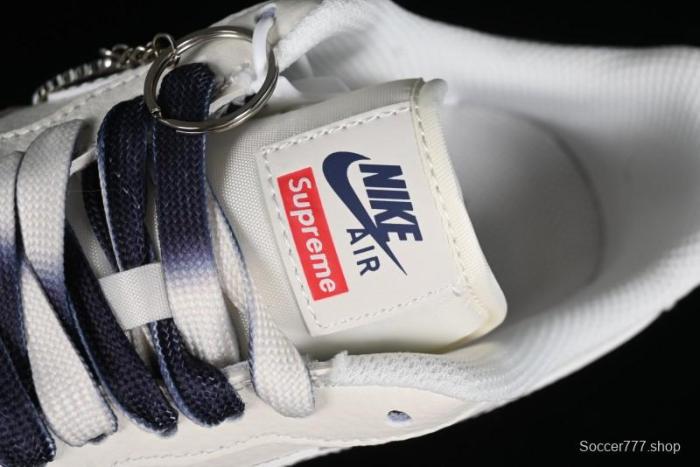 Nike Air Force 1 '07 Low Supreme Collaboration - White Blue Color Block Low-Top Casual Sneakers - XZ6188-001 1
