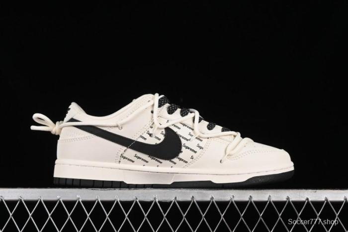 Nike SB Dunk Low Supreme Collaboration - Starry Night Black Engraving Anniversary High-End Custom Low-Top Casual Skate Shoes - JJ5688-108