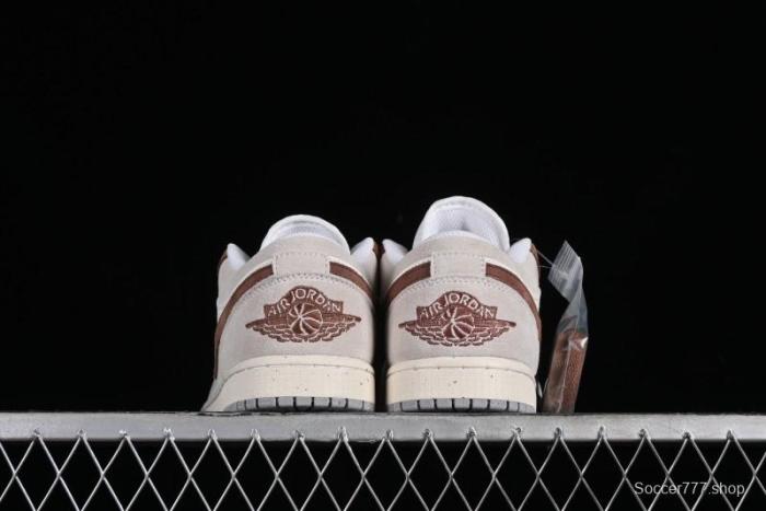 Nike Air Jordan 1 Low Retro Casual Sneakers in Grey Tan - HF1567-200 1